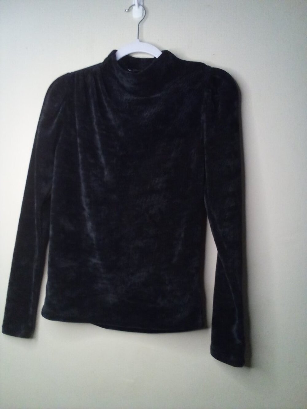 Express Shirt Women S Mock Neck Long Sleeve Textured Ribbed Soft Black